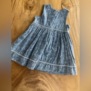 Boutchou BIO 24M • Blue Floral Kids Dress• 100% organic cotton